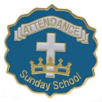 Cross and Crown Attendance Pin Blue 9 Month