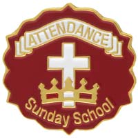 Cross and Crown Red 6 Month Attendance Pin