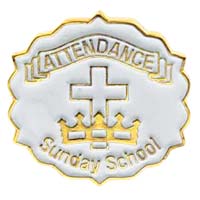 Cross and Crown White 12 Month Attendance Pin