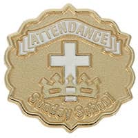 Cross and Crown Gold 3 Month Attendance Pin