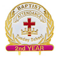 Baptist Cross and Crown Sunday School Pin Year 2