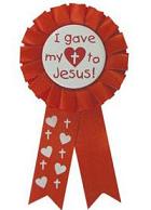 I gave my heart to Jesus Christian Award Ribbon