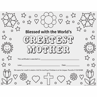 World’s Greatest Mother Certificate - Pack of 12