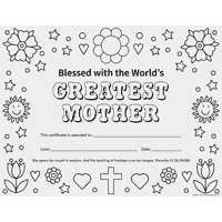 Worlds Greatest Mother Certificate - Pack of 12