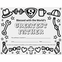 World’s Greatest Father Certificate, Best Dad Award - Pack of 12