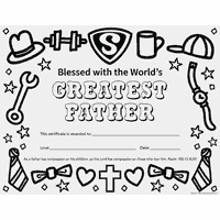 Worlds Greatest Father Certificate, Best Dad Award - Pack of 12