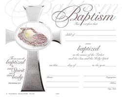 Silver Foil Baptism Certificate (Pkg of 6)
