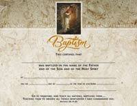 Baptism Certificates with Jesus Foil (Pkg of 6)