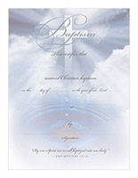 Baptism Certificate - Silver Foil Embossed (Pkg of 6)