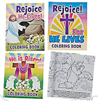 He Lives Easter Coloring Book (Pkg of 12)