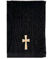 Gold Cross Pastor Black Towel