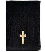 Gold Cross Embroidered Black Hand Towel, Pastor Towel