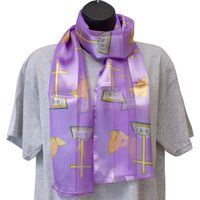 Prayer Hands & Cross Satin Scarf