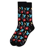 Doctor / Nurse Black Novelty Socks