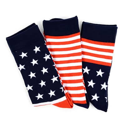 American Flag Socks, USA Flag Socks - 3 Pack