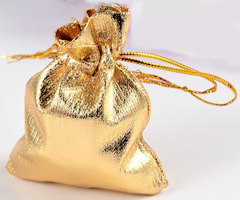 Gold Organza Gift Bags 12 Pack