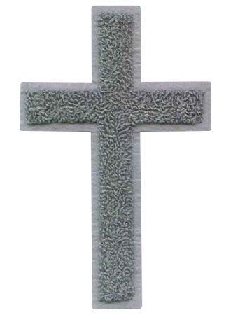 Silver Chenille Cross Jacket Patch Large