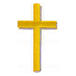  Gold Ornate Cross - Embroidered Iron on Patch