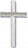 Embroidered Silver Cross Patch