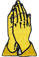 Embroidered Praying Hands Iron-on Applique