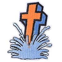 Cross & Water Embroidered Patch