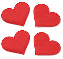 50 Red Heart Shaped Confetti Throwing Petals 