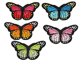 Butterfly Embroidered Patches Multi-Colored (Pkg of 2)