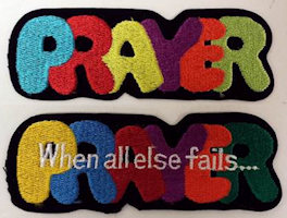 Prayer Embroidered Patches Multi-Colored (Pkg of 2)