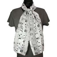 White Music Scarf - Music Note Scarf