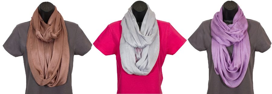 Crinkled Rayon Infinity Scarf in Colors
