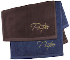 Pastor Embroidered Hand Towel, Pastor Towel