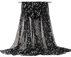 Musical Note Chiffon Neck Scarf Multiple Colors