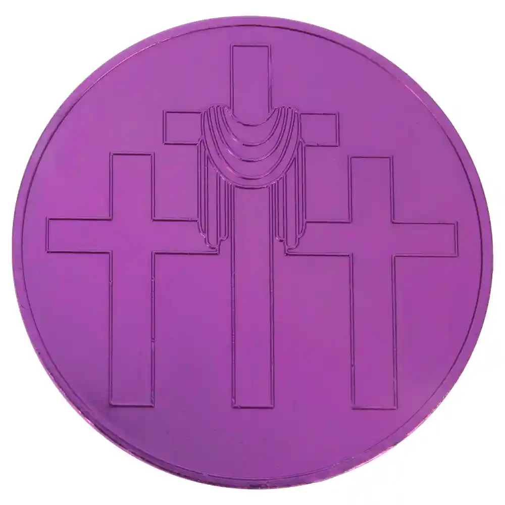 John 3:16 aluminum coin front  Calvary crosses Christian pocket token