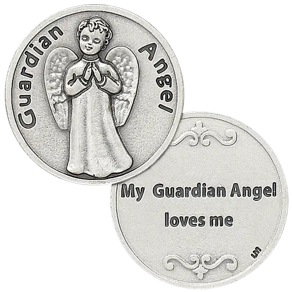 My Guardian Angel Silver Coin - Front and Back