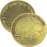 Firefighter in Prayer Coin Bronze