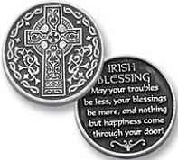 Irish Blessing Coin Tokens - Celtic Cross