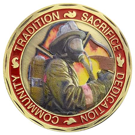 Firefighter St. Florian Prayer Coin Gold