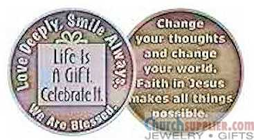 Coins - Words to Live By - Life is a Gift With Jesus