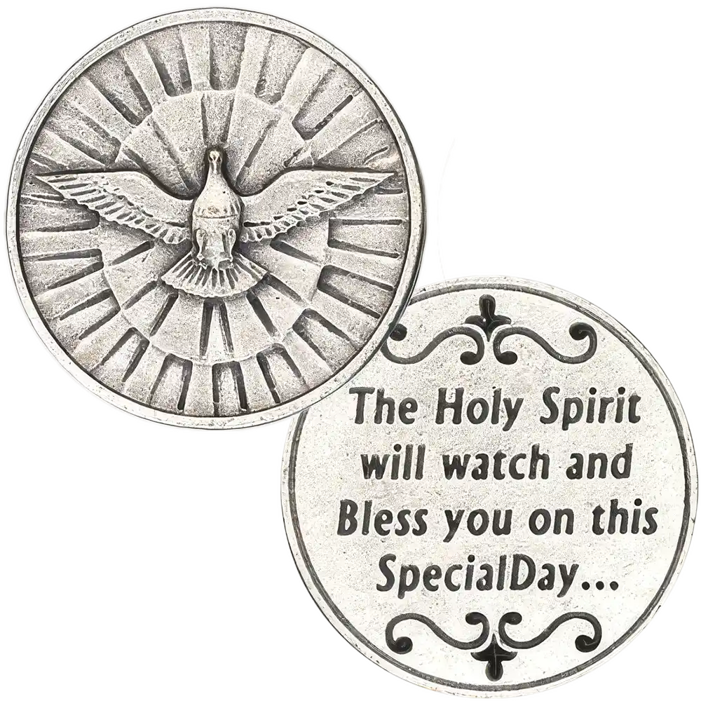 Holy Spirit Dove Confirmation Coin - Front and Back
