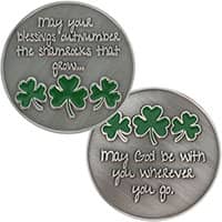 Irish Blessing Coin, Clover Coin, Shamrock Coin
