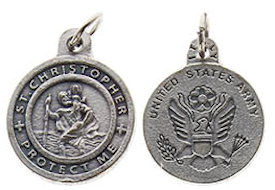 US Army St Christopher Medal Charm, US Army Charm