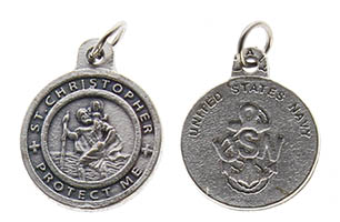 US Navy St Christopher Medal Charm, US Navy Charm