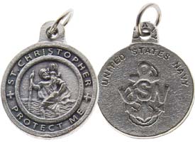 St Christopher US Navy Pendant, US Navy Charm
