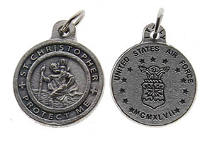 St. Christopher Pewter Air Force Charm