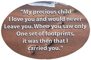 Footprints in the Sand in Sand Magnet (Pkg of 4)