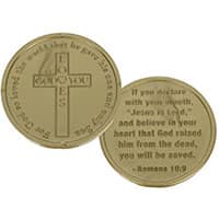 Coins God Loves You, Gold Plastic (Pkg of 25)