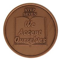 Step Seven We Accept Challenges, AA Recovery Copper Coin