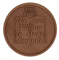 Step Eight We Are Willing to Make Amends, AA Recovery Copper Coin