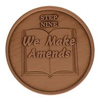 Step Nine We Make Amends, AA Recovery Copper Coin