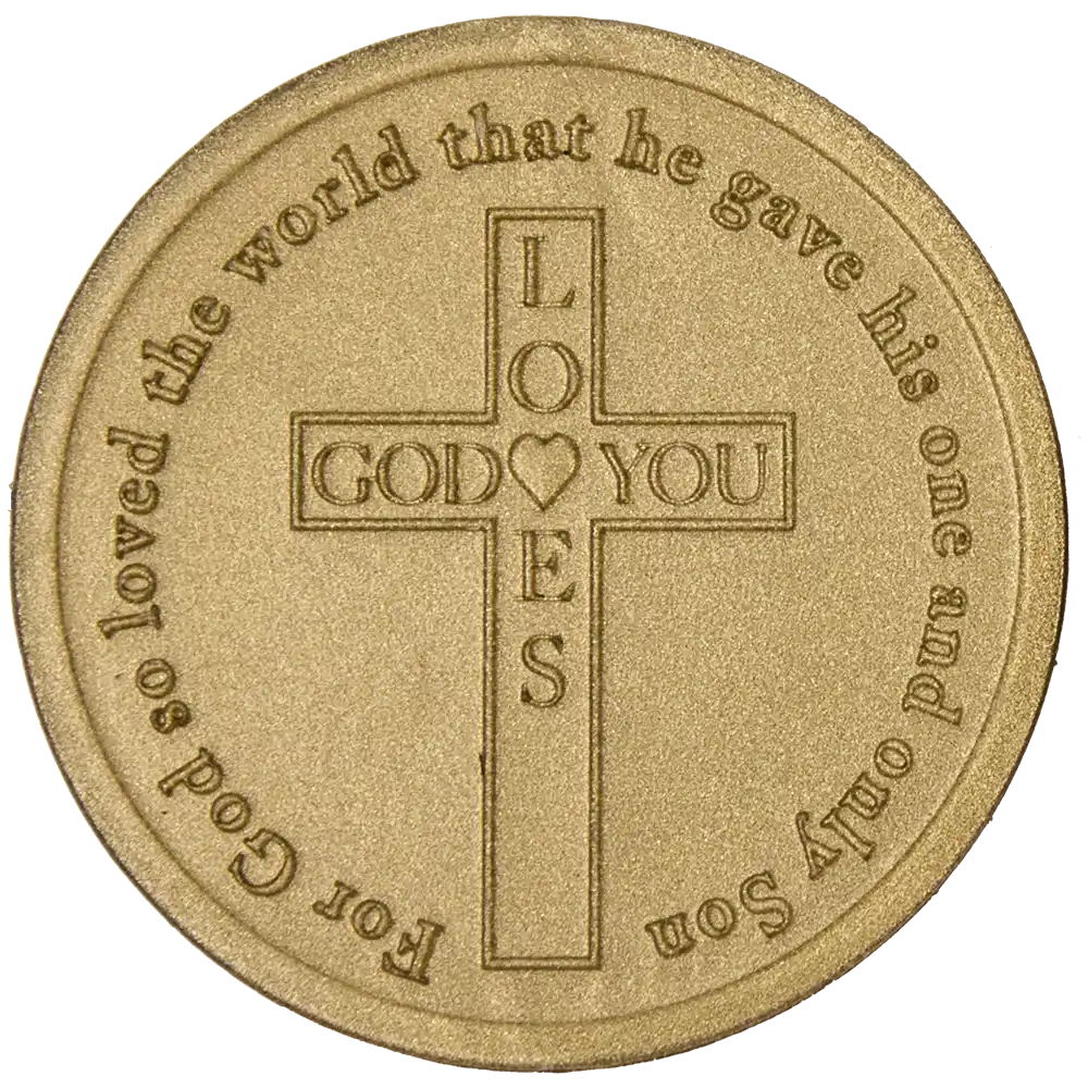 God Loves You Coin - Front